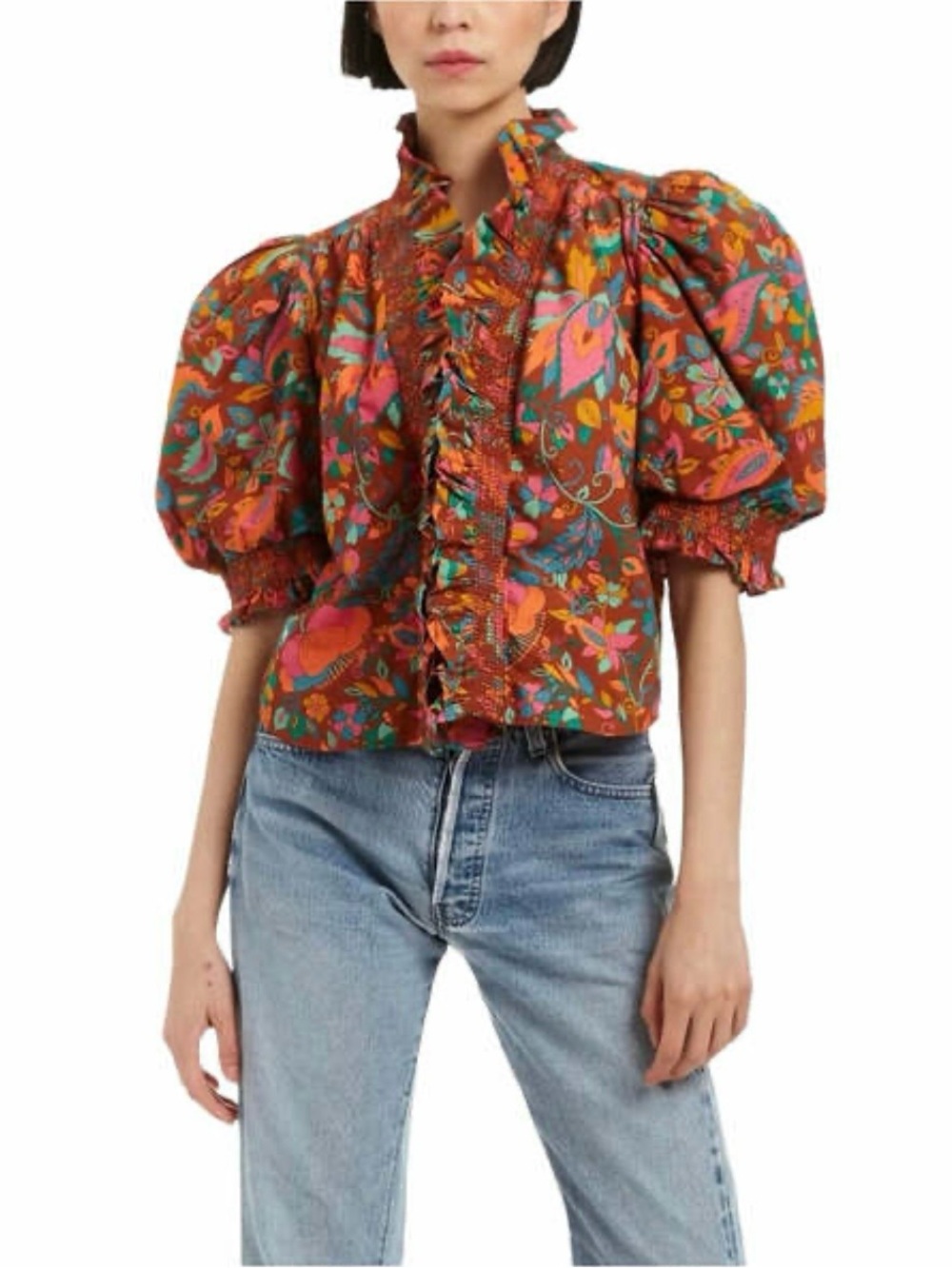 Love The Label Zuri Top in Dark Beauty Print - Size L
